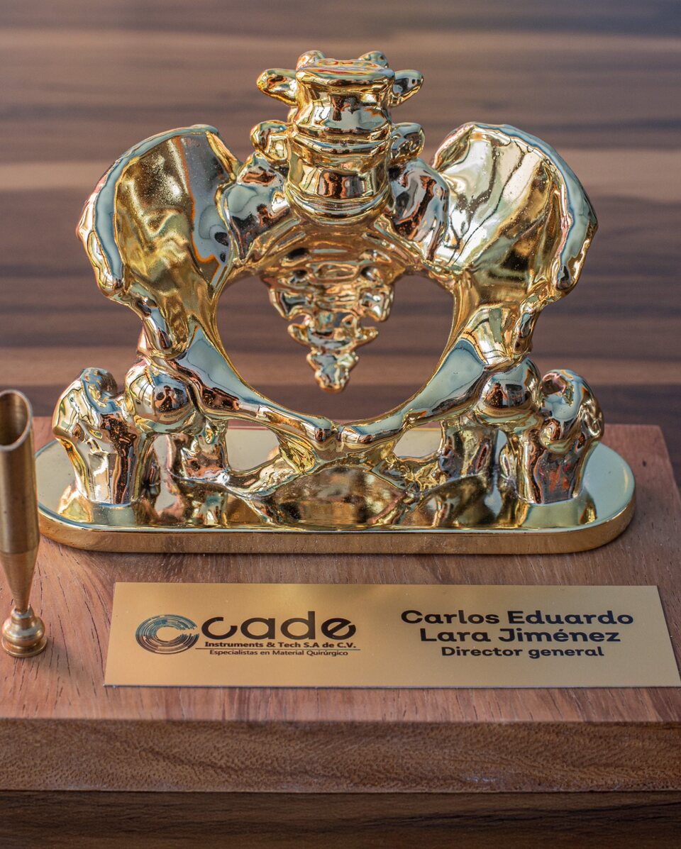 Reconocimiento corporativo personalizado en 3D con base de madera - Haxu3D