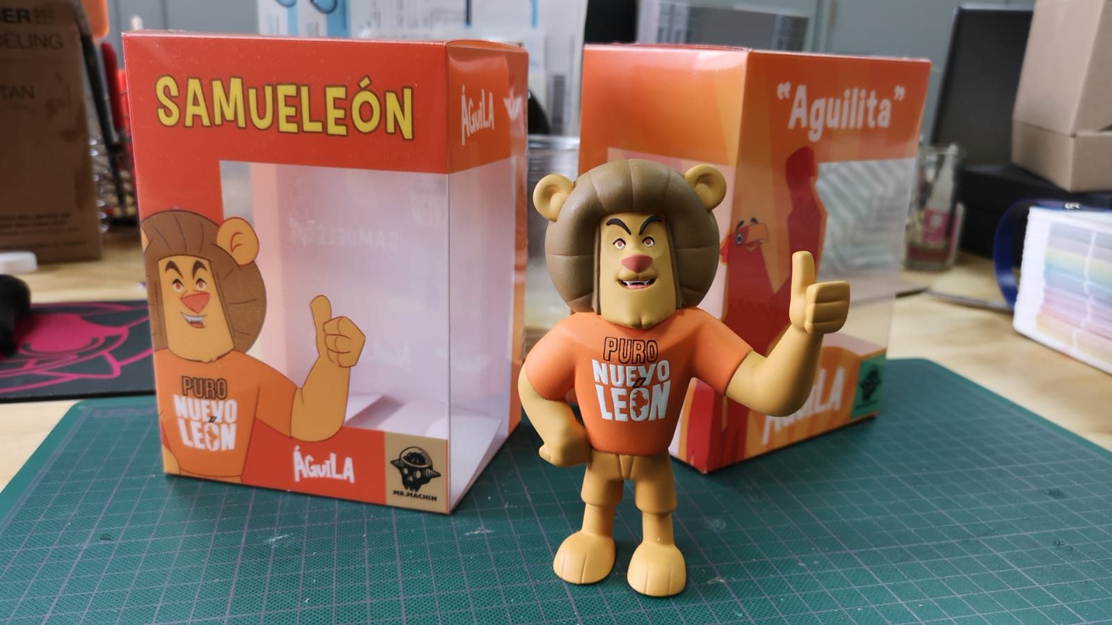 Mascota oficial Samueleón en figura 3D